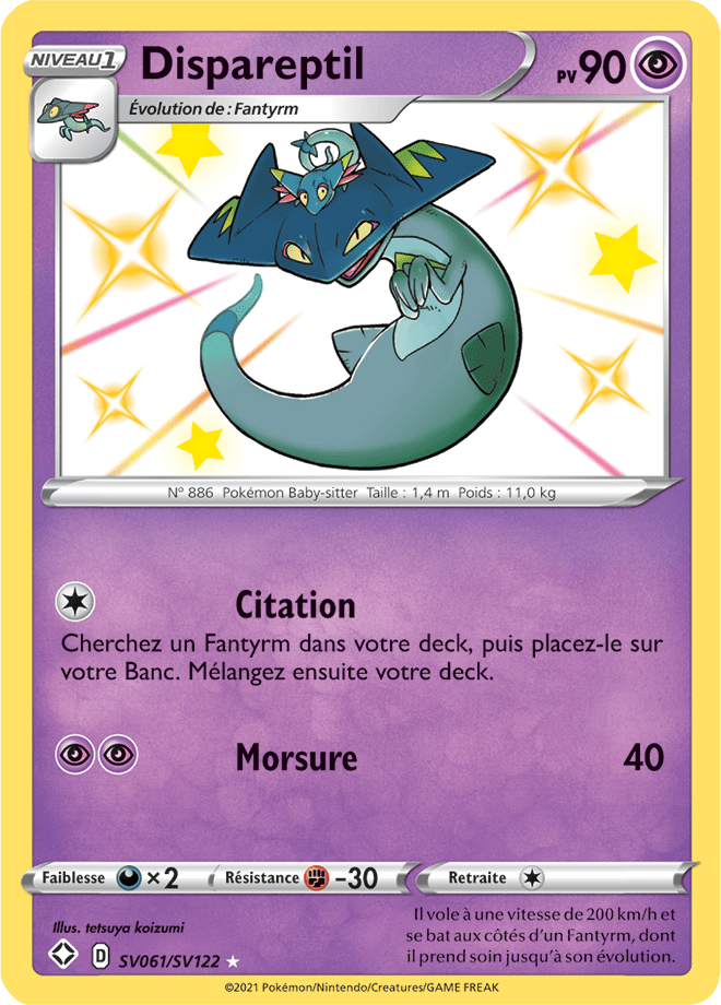 Carte Pokémon Dispareptil SV061/SV122 SWSH45 Destinées Radieuses EB4_5 Neuf FR LorenZone