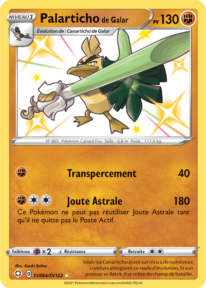 Carte Pokémon Palarticho de Galar SV064/SV122 SWSH45 Destinées Radieuses EB4_5 Neuf FR LorenZone