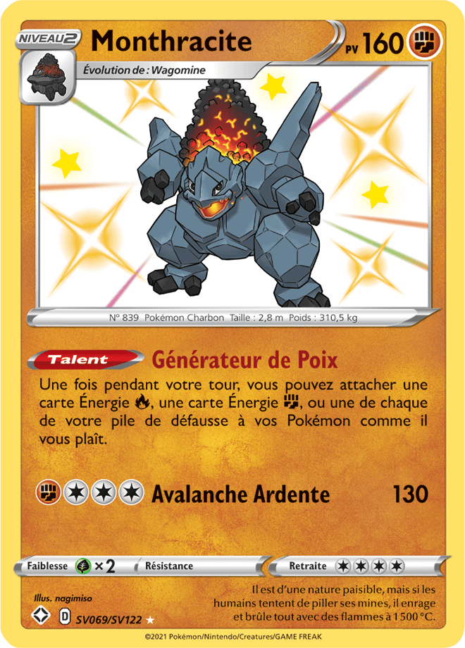 Carte Pokémon Monthracite SV069/SV122 SWSH45 Destinées Radieuses EB4_5 Neuf FR LorenZone