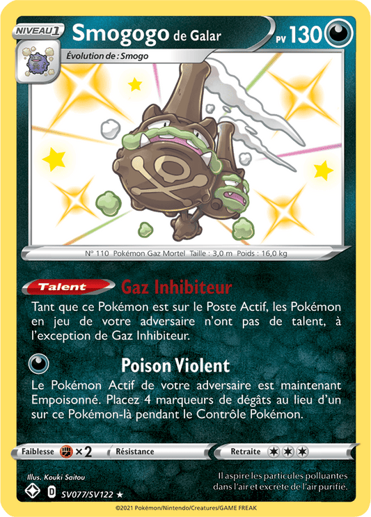 Carte Pokémon Smogogo de Galar SV077/SV122 SWSH45 Destinées Radieuses EB4_5 Neuf FR LorenZone