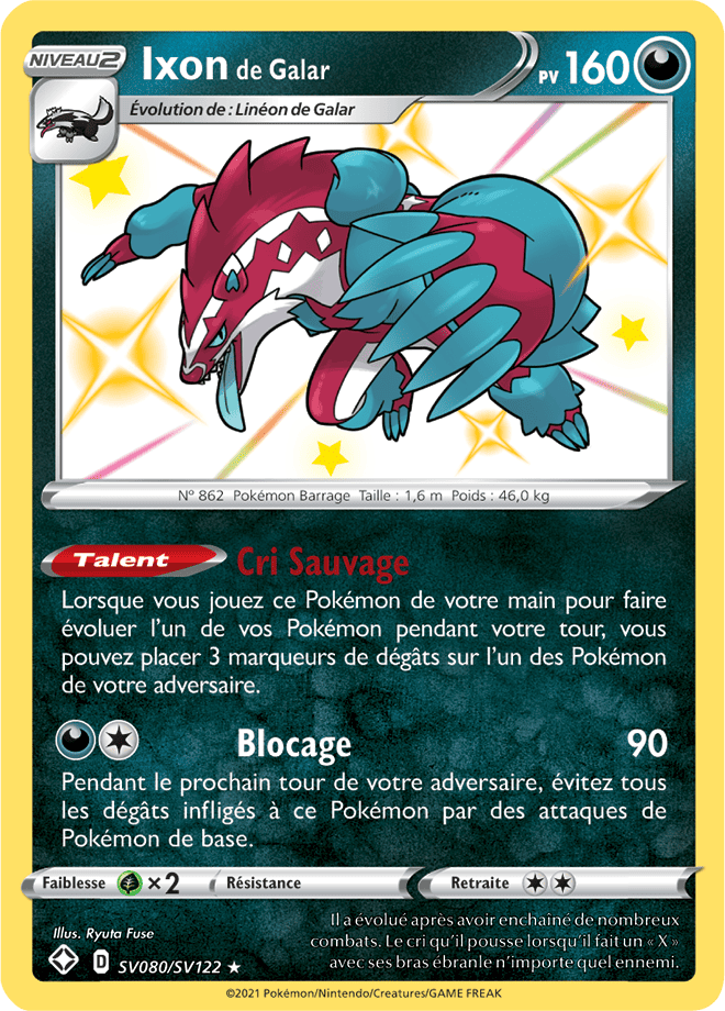 Carte Pokémon Ixon de Galar SV080/SV122 SWSH45 Destinées Radieuses EB4_5 Neuf FR LorenZone