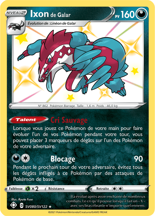 Carte Pokémon Ixon de Galar SV080/SV122 SWSH45 Destinées Radieuses EB4_5 Neuf FR LorenZone