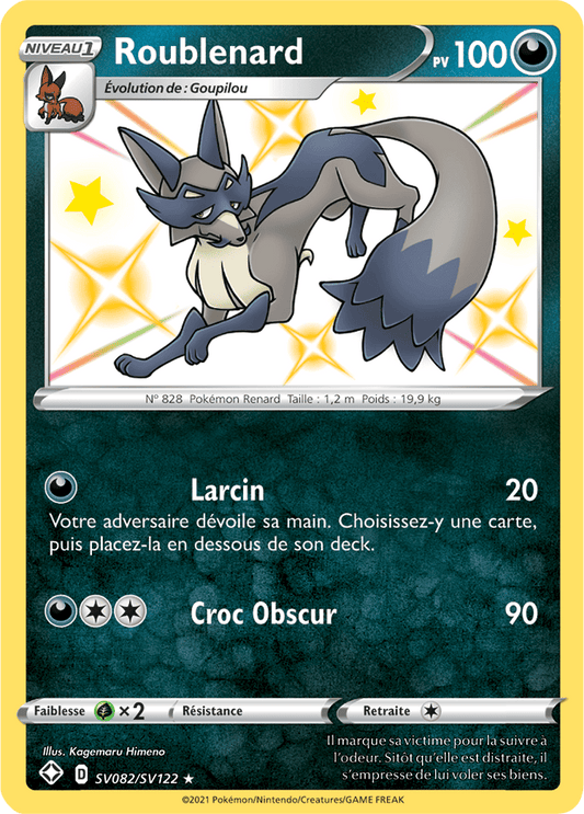 Carte Pokémon Roublenard SV082/SV122 SWSH45 Destinées Radieuses EB4_5 Neuf FR LorenZone