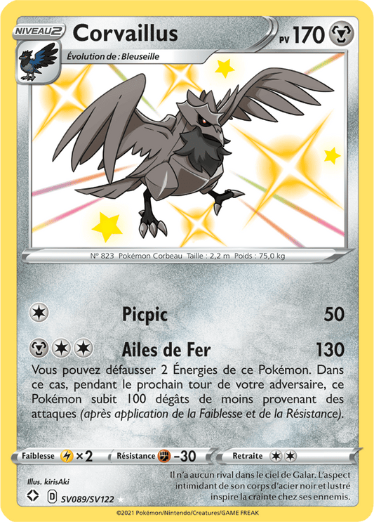 Carte Pokémon Corvaillus SV089/SV122 SWSH45 Destinées Radieuses EB4_5 Neuf FR LorenZone
