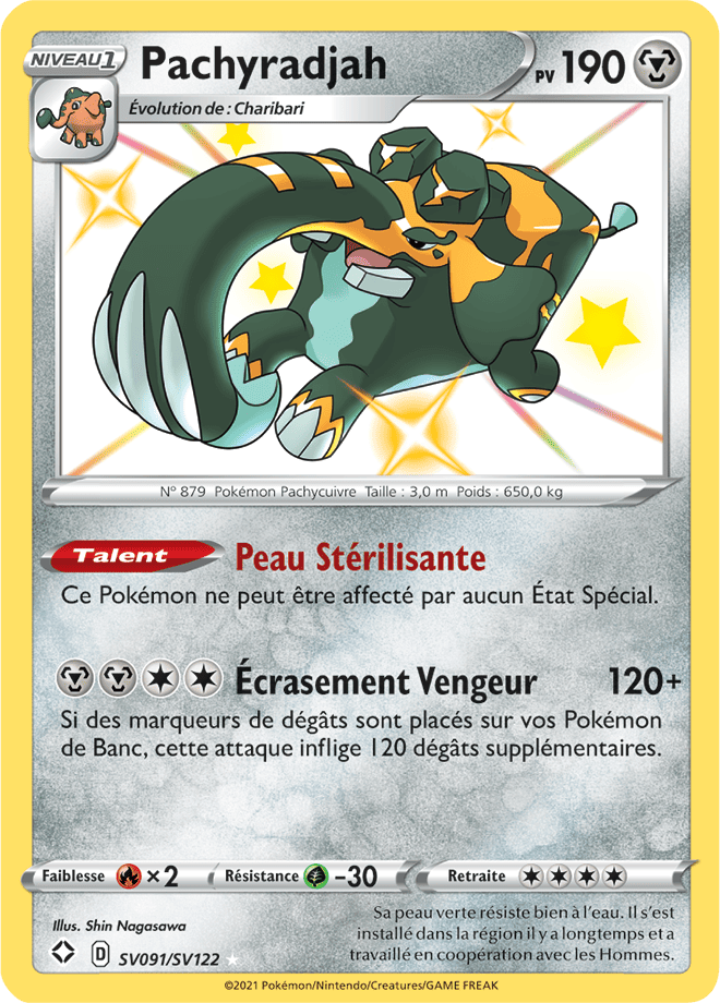 Carte Pokémon Pachyradjah SV091/SV122 SWSH45 Destinées Radieuses EB4_5 Neuf FR LorenZone