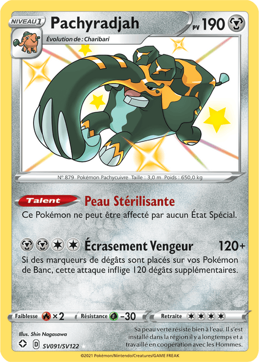 Carte Pokémon Pachyradjah SV091/SV122 SWSH45 Destinées Radieuses EB4_5 Neuf FR LorenZone