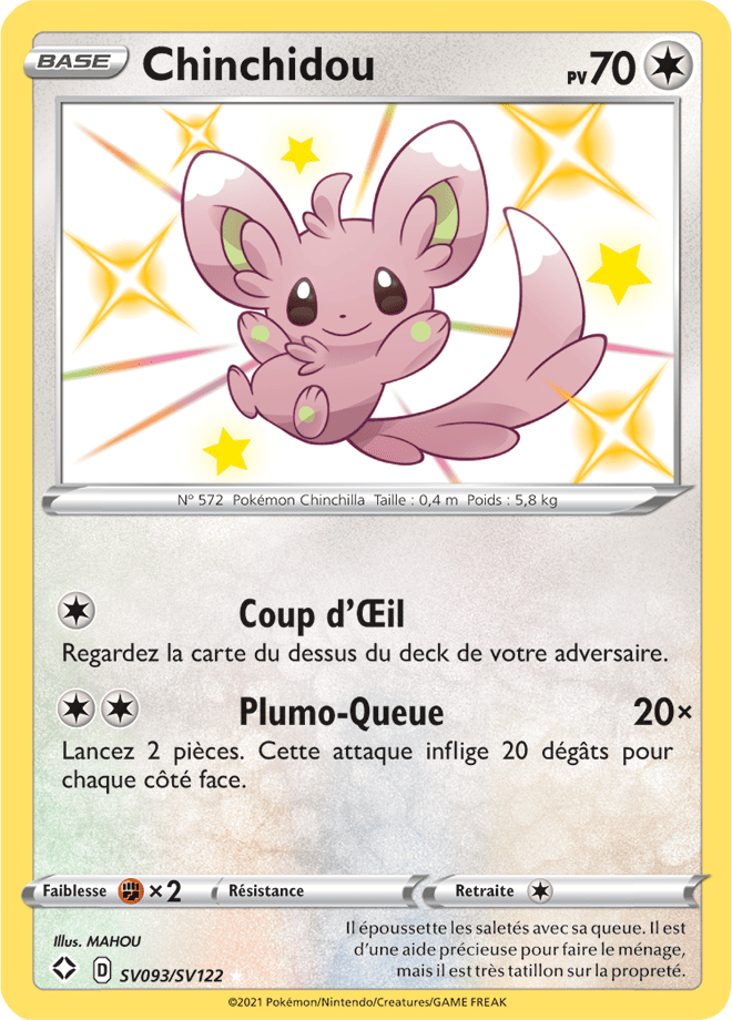 Carte Pokémon Chinchidou SV093/SV122 SWSH45 Destinées Radieuses EB4_5 Neuf FR LorenZone