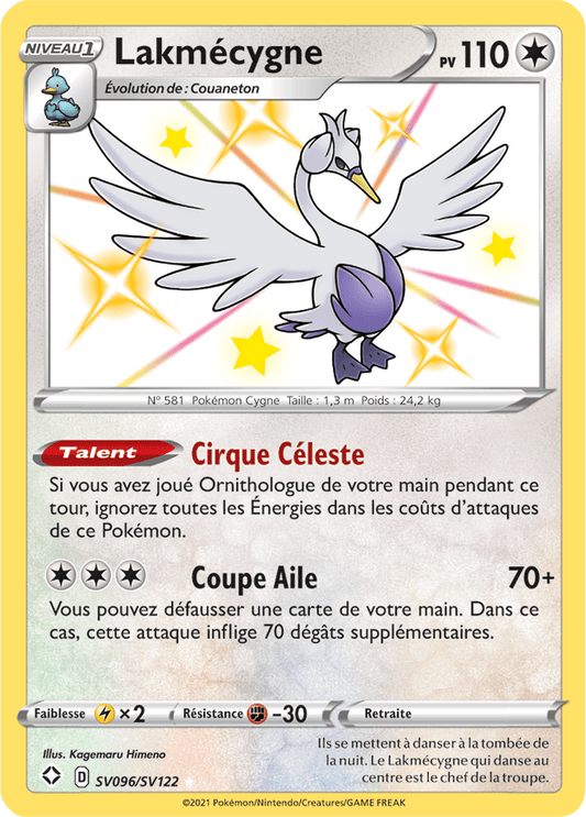Carte Pokémon Lakmécygne SV096/SV122 SWSH45 Destinées Radieuses EB4_5 Neuf FR LorenZone