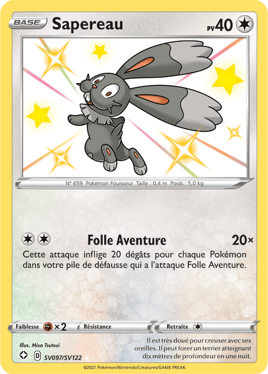 Carte Pokémon Sapereau SV097/SV122 SWSH45 Destinées Radieuses EB4_5 Neuf FR LorenZone