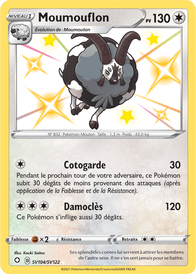 Carte Pokémon Moumouflon SV104/SV122 SWSH45 Destinées Radieuses EB4_5 Neuf FR LorenZone
