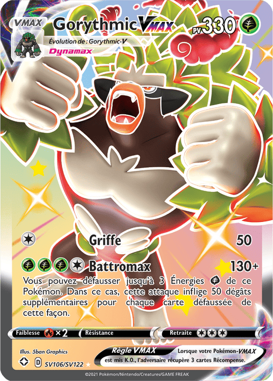 Carte Pokémon Gorythmic VMAX SV106/SV122 SWSH45 Destinées Radieuses EB4_5 Neuf FR LorenZone
