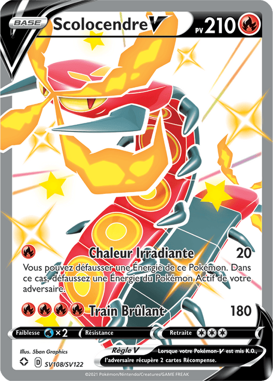 Carte Pokémon Scolocendre V SV108/SV122 SWSH45 Destinées Radieuses EB4_5 Neuf FR LorenZone