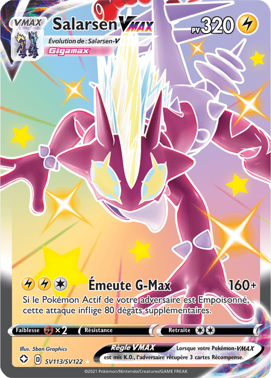 Carte Pokémon Salarsen VMAX SV113/SV122 SWSH45 Destinées Radieuses EB4_5 Neuf FR LorenZone