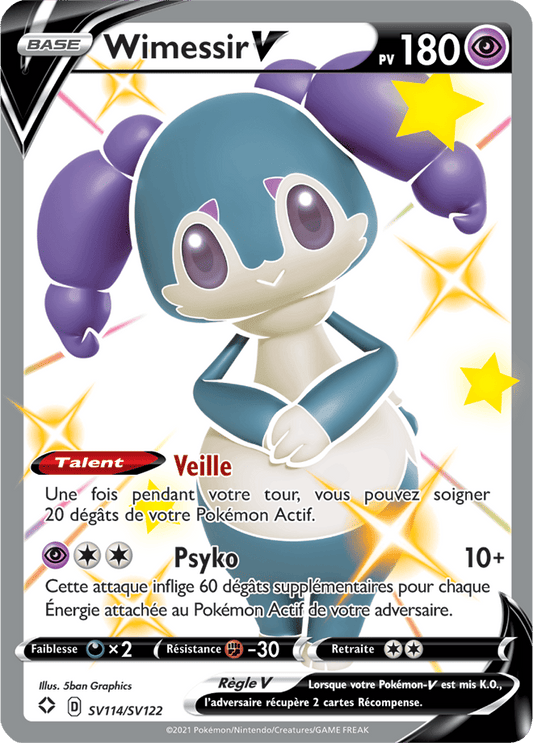 Carte Pokémon Wimessir V SV114/SV122 SWSH45 Destinées Radieuses EB4_5 Neuf FR LorenZone