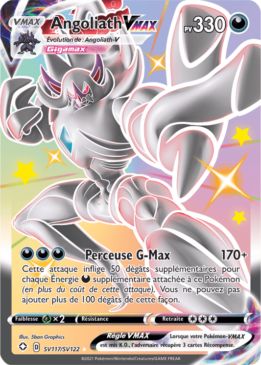 Carte Pokémon Angoliath VMAX SV117/SV122 SWSH45 Destinées Radieuses EB4_5 Neuf FR LorenZone
