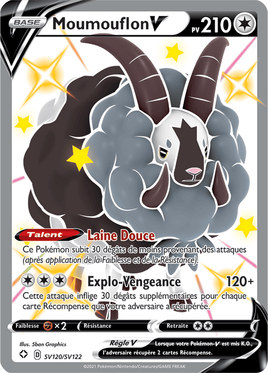 Carte Pokémon Moumouflon V SV120/SV122 SWSH45 Destinées Radieuses EB4_5 Neuf FR LorenZone