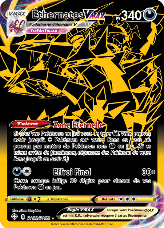 Carte Pokémon Éthernatos VMAX SV122/SV122 SWSH45 Destinées Radieuses EB4_5 Neuf FR LorenZone