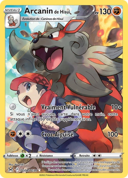 Carte Pokémon Arcanin de Hisui TG08/TG30 LOR Origine Perdue EB11 Neuf FR LorenZone
