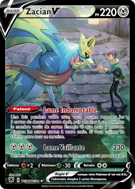 Carte Pokémon Zacian V TG21/TG30 ASR Astres Radieux EB10 Neuf FR LorenZone