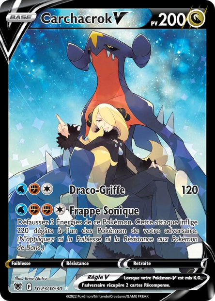 Carte Pokémon Carchacrok V TG23/TG30 ASR Astres Radieux EB10 Neuf FR LorenZone