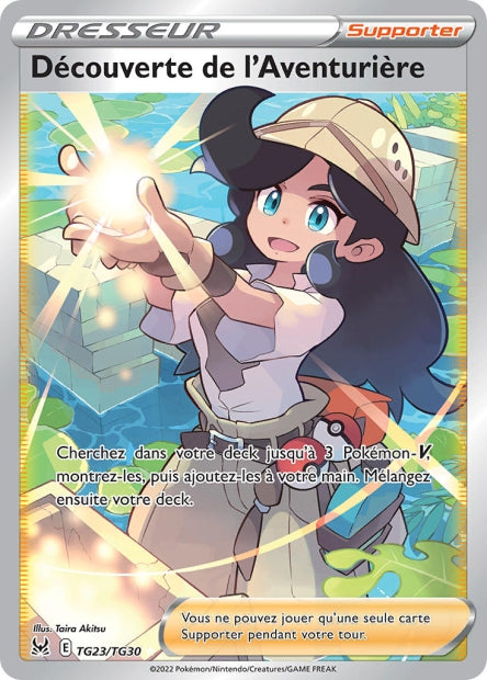 Carte Pokémon Découverte de l’Aventurière TG23/TG30 LOR Origine Perdue EB11 Neuf FR LorenZone